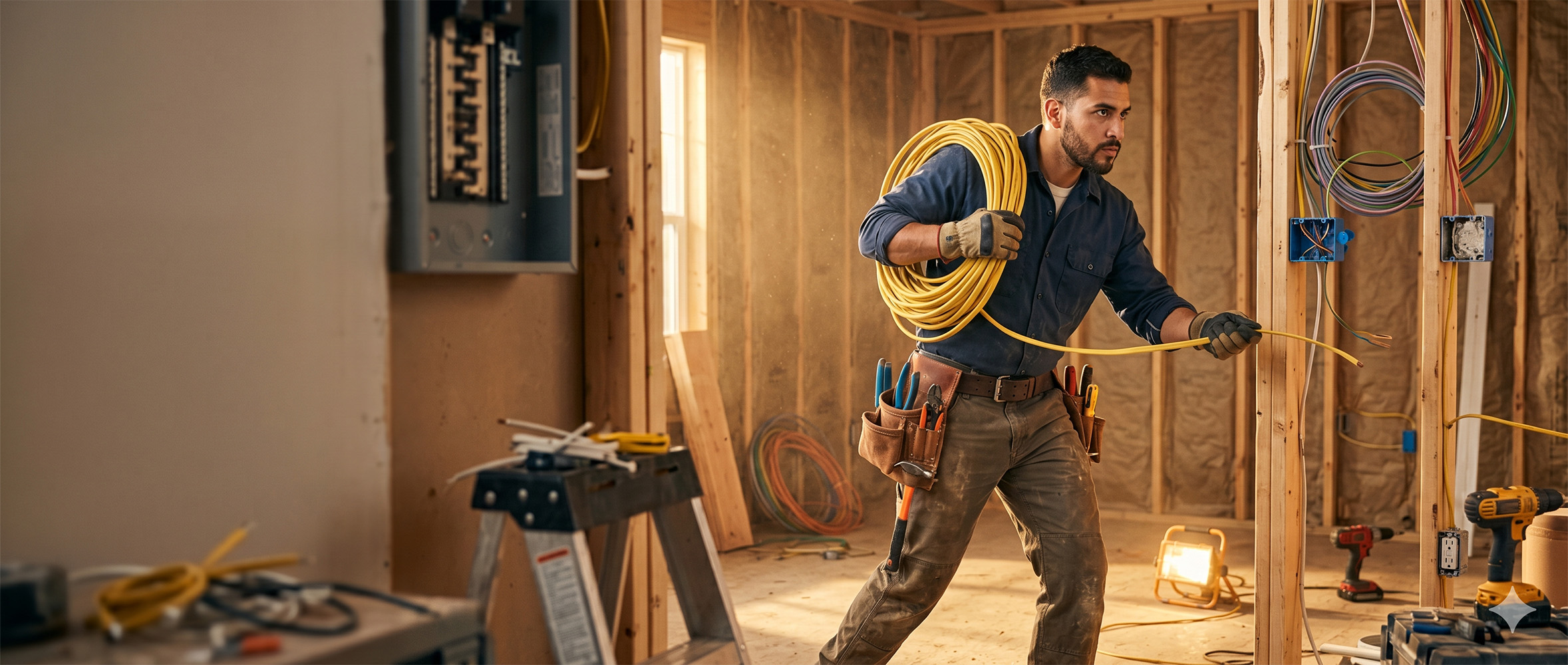 NICEIC-registered electrician working on a domestic consumer unit and rewire