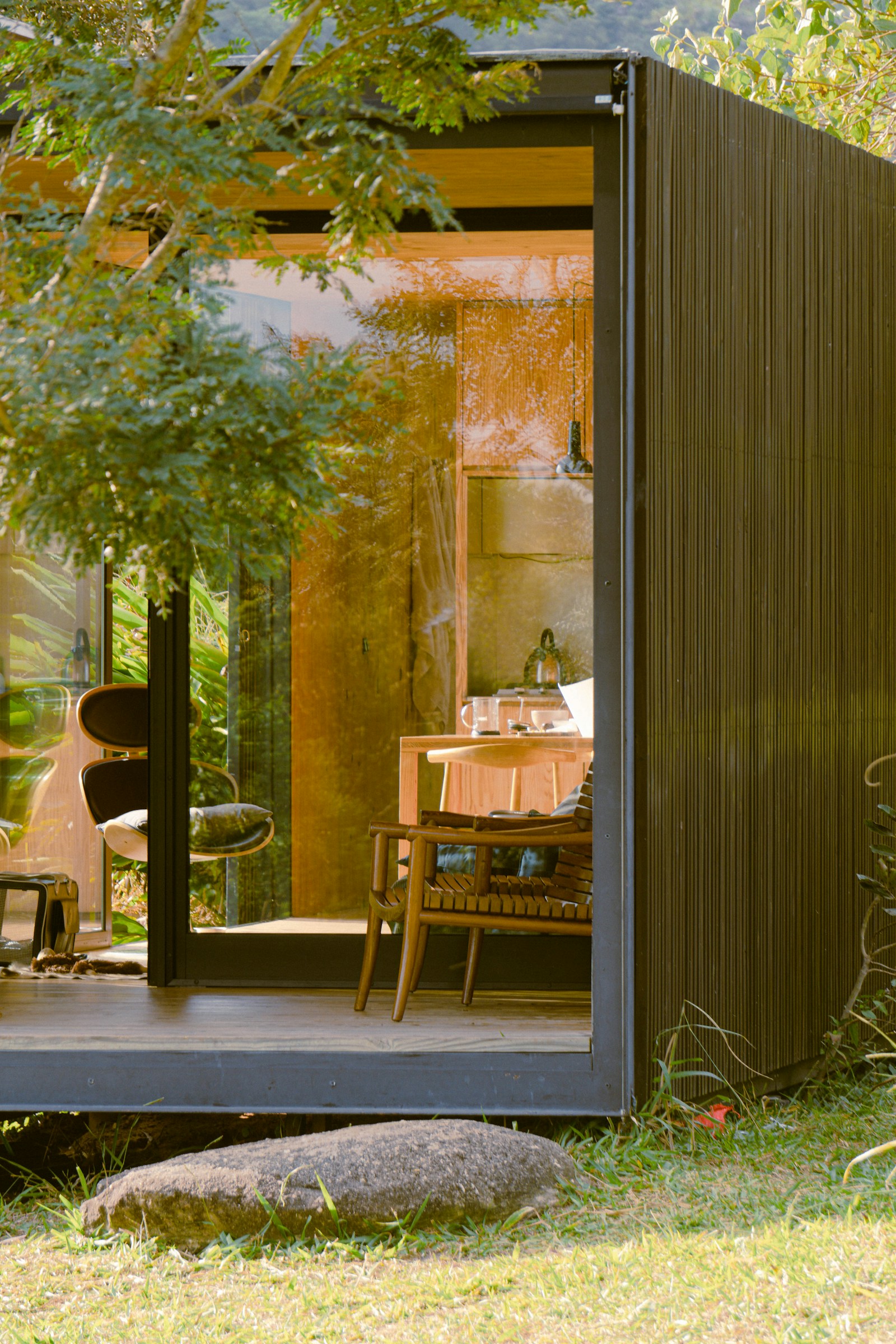 Garden studio ADU with timber cladding and large glazing