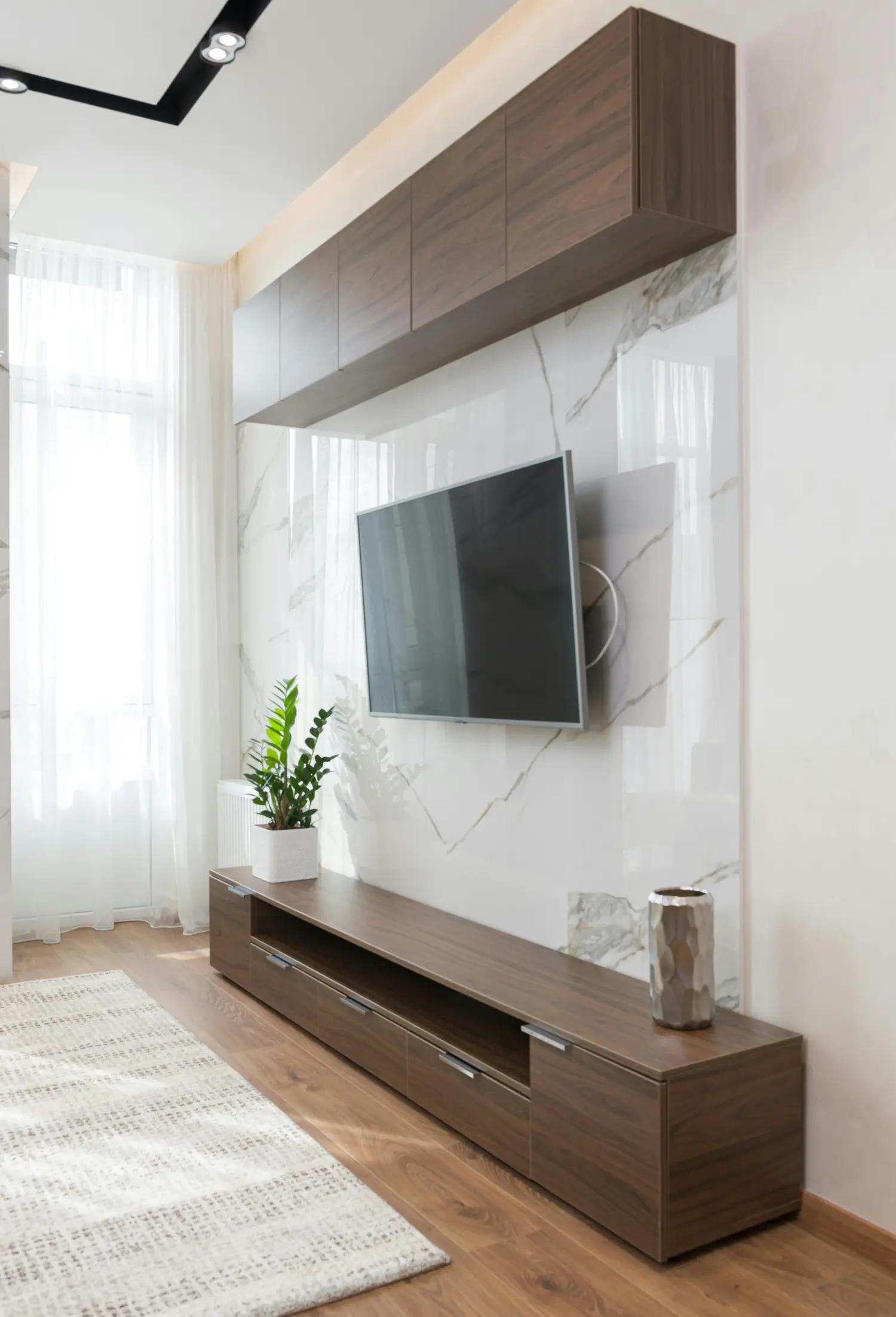 Bespoke timber furniture in a living room